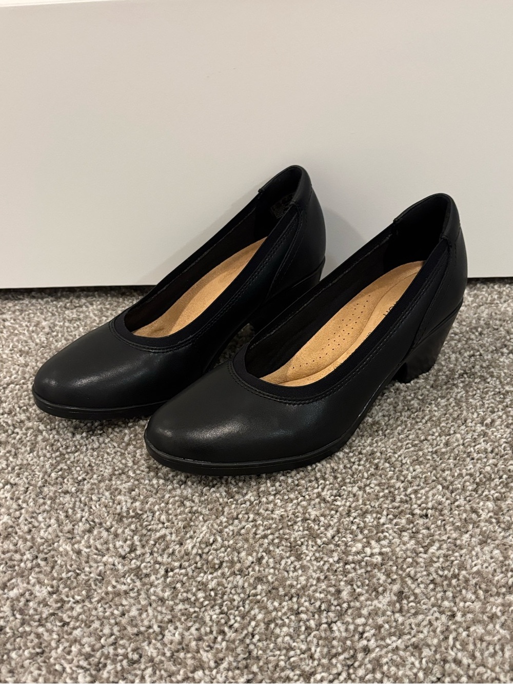Clarks Black Block Heel Pumps